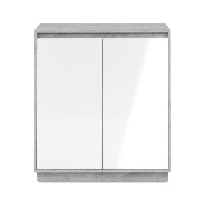 Petit buffet 2 portes L79 cm - Gris et Blanc