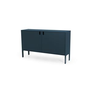 Petit buffet design 148cm 2 placards bleu