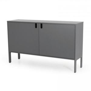 Petit buffet design 148cm 2 placards gris