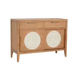 Petit buffet en chêne et cannage, 2 portes et 2 tiroirs boi…