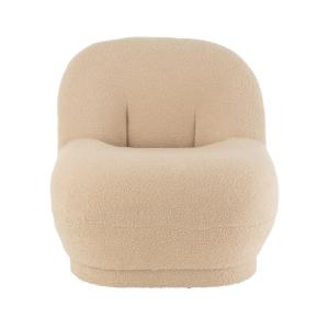 Petit fauteuil en tissu bouclé beige