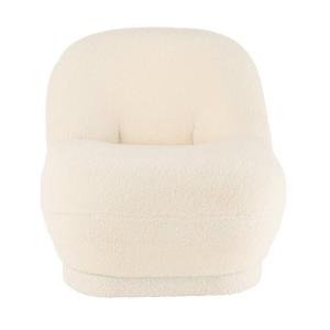 Petit fauteuil en tissu bouclé blanc