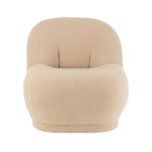 Petit fauteuil en tissu bouclé MIPOLO tissu   métal beige