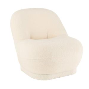 Petit fauteuil en tissu bouclé MIPOLO tissu   métal blanc