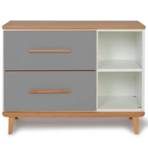Petit meuble 2 tiroirs gris ardoise