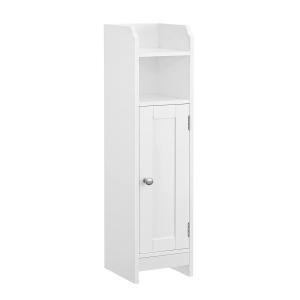 Petit meuble de rangement 1 niche, 1 porte - H80 cm - Blanc