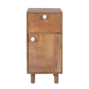 Petit meuble de rangement 1 tiroir 1 porte en bois de mangu…