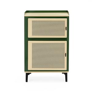 Petit meuble de rangement 2 portes en métal H94cm - Vert