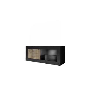 Petit meuble TV 1 porte - L140 cm - Noir