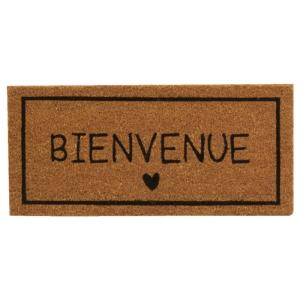 Petit paillasson en coco 55 x 25 cm coeur bienvenue