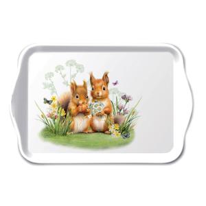 Petit plateau rectangulaire couple décureuils