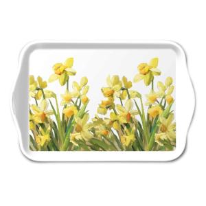 Petit plateau rectangulaire jonquilles dorées