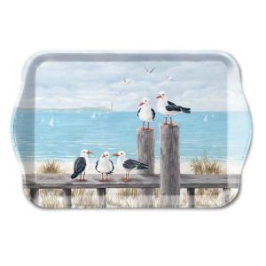 Petit plateau rectangulaire mouettes sur le quai