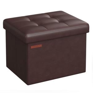 Petit tabouret de rangement pliable 31 x 41 x 31 cm marron…