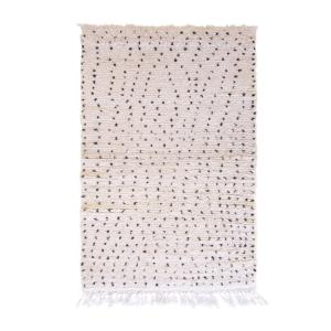 Petit tapis berbère marocain en laine blanc 94 x 160