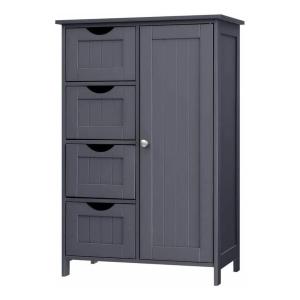 Petite commode 4 tiroirs et 1 porte - bleu foncé - L55 cm