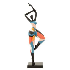 Petite femme en résine multicolore 11,5x9x38,5 cm