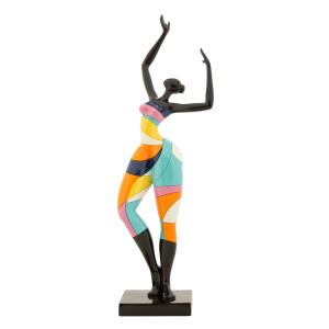 Petite femme en résine multicolore 12,5x10x38 cm