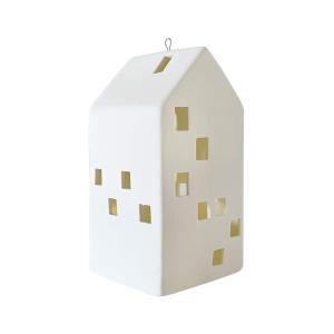 Petite maison décorative en céramique avec lumières LED à p…