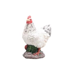 Petite poule en résine 12 x 8 x 16 cm blanc