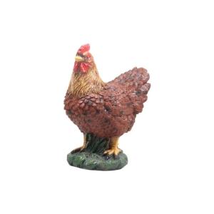 Petite poule en résine 12 x 8 x 16 cm marron