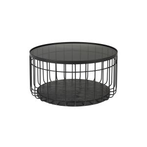 Petite table basse en verre noir