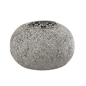 Photophore ajouré métal gris H16cm