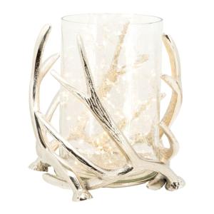 Photophore bois de cerf en aluminium diamètre 25cm