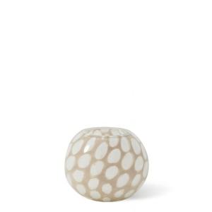 Photophore décoratif en verre crème L10