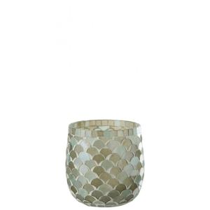 Photophore en verre Azur 12x12x12.5 cm