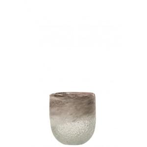 Photophore en verre gris 12.5x12.5x15 cm