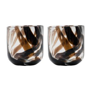 Photophore en verre maison Marron