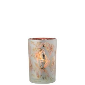 Photophore en verre multicouleur 12x12x18 cm