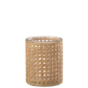 Photophore en verre naturel 12.5x12.5x15 cm