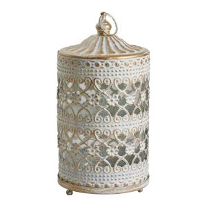 Photophore lumineux en métal doré - ø 8,5 x 16