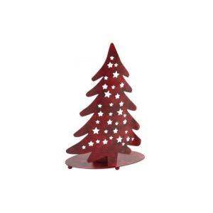 Photophore sapin de noël en métal rouge vieilli – pour boug…