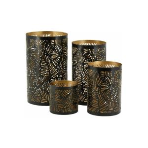 Photophores en métal feuillage (lot de 4)