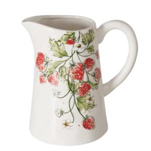 Pichet à eau ou jus de fruit en céramique fraises 1.25L