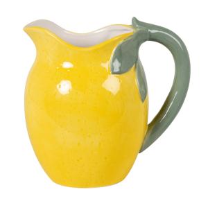 Pichet citron en grès jaune et vert 1,8L