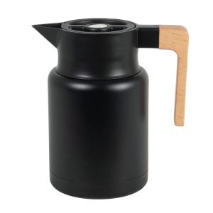 Pichet en acier noir et bois de hêtre 1,25L
