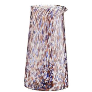 Pichet En Verre Orange Bleu Blanc Transparent