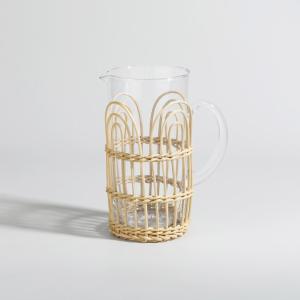 Pichet en verre transparent et rotin 1,2L