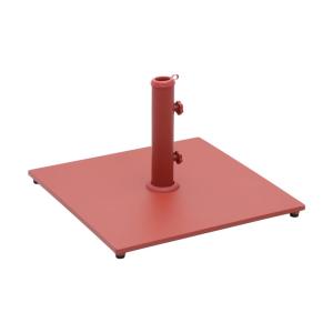 Pied carré en acier terracotta pour parasol à mât central