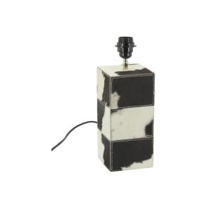 Pied de lampe en peau de vache noir et blanc