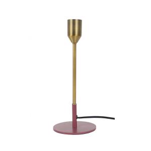 Pied de lampe grand modèle en métal doré, socle rose