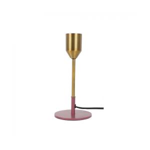 Pied de lampe petit modèle en métal doré, socle rose