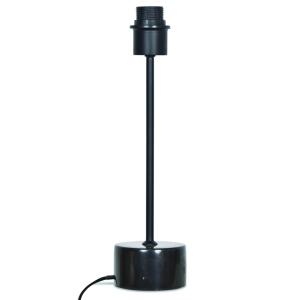 Pied De Lampe Skinny Métal Noir Base Marbre Noir