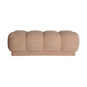Pied de lit en coton bouclé marron  124x67x42 cm
