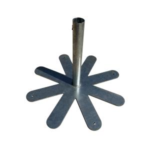 Pied de parasol démontable acier galvanisé brut H 50cm