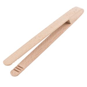 Pince à toast 18 cm en bois beige